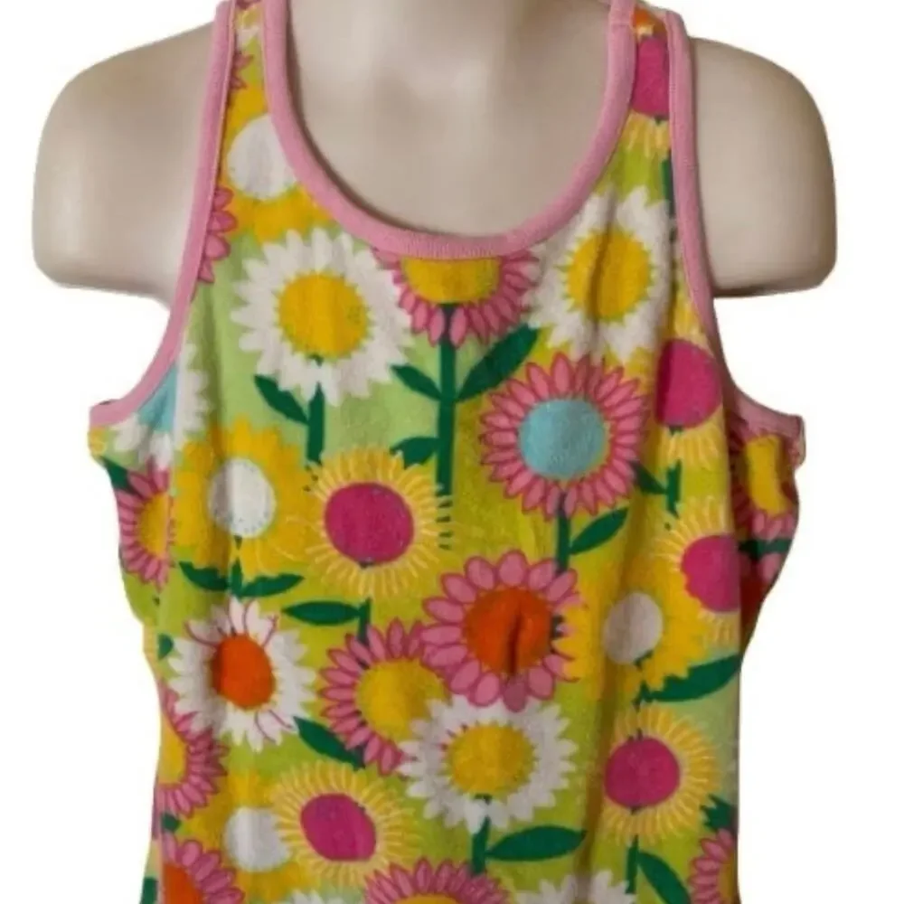 Lilly Pulitzer Girls‎ Terry Cloth Cover-Up Dress Size 8 Vintage Floral Tiered
